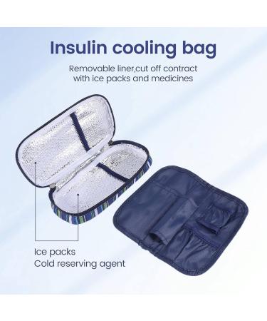 tesrgre Insulin Cooler Travel Case Diabetic Medication Organizer Medicals Cooler Bag Waterproof and Insulation Liner(Navy Blue) - Buy Online on GoSupps.com