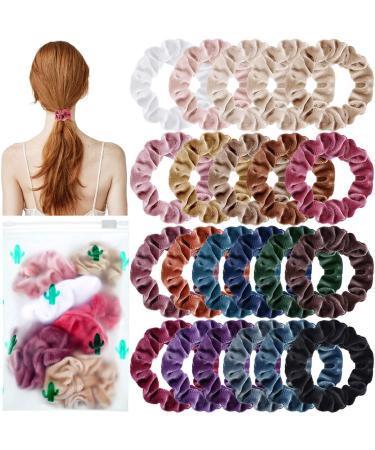 22 Pieces Colorful Velvet Scrunchies for Toddler Girls Women Small Scrunchies for Thick Thin Hair Soft Velvet Elastic Hair Ties Bands Ponytail Holder Hair Accessory for Kids with Storage Bag (Classic Colors) - Buy Online on GoSupps.com