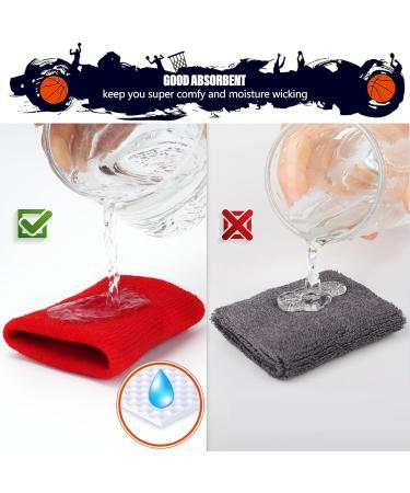2-Pack Wrist Sweatbands Wrist Bands for Men & Women Basketball Star Lucky Number Absorbent Sweatbands for Tennis Football Running Athletic Gym Sports and Working Out (2 Colors) #30-SC - Buy Online on GoSupps.com