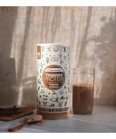 Vegan Protein Chocolate 1000g | 12 Plant-Based Protein Sources | Soy & Gluten-Free | Premium Quality from Lake Constance Germany - Buy Online on GoSupps.com