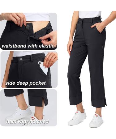 Viodia Women's Golf Pants | 5-Pocket 7/8 Stretch Ankle Bootcut | Lightweight Quick Dry Casual Dress Pants | Medium Black - Buy Online on GoSupps.com