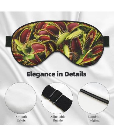 Plant Print Unisex Sleeping Eye Mask | Soft Comfortable Light-Blocking Sleep Mask - Black - Buy Online on GoSupps.com