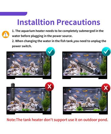 Woliver 500W Aquarium Heater - Fast Heating Submersible Fish Tank Heater with LED Controller for 66-132 Gallon Marine and Freshwater Tanks - Buy Online on GoSupps.com
