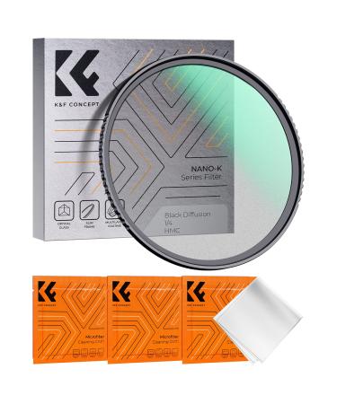 K&F Concept 52mm Black Diffusion 1/4 Filter Mist Cinematic Effect Filter with 18 Multi-Layer Coatings for Video/Vlog/Portrait Photography (K-Series)