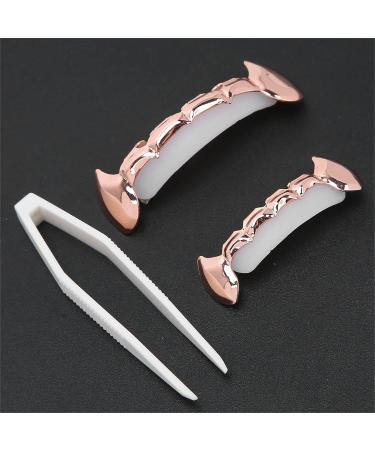Plated Gold Grillz Teeth Brace Decoration Halloween Teeth with 2 Silicon Molding Bars Different 3 Colors Fake Teeth Brace for Halloween Parties/Hip Hop Fashion Shows/Music Concerts(Rose) - Buy Online on GoSupps.com