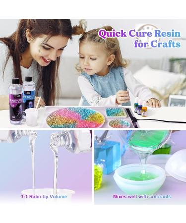 LET'S RESIN Fast Curing Epoxy Kit- 4 Hours Demold Time | 20oz Crystal Clear Resin for Art & Crafts | Includes Foil Flakes & Stir Stick - Buy Online on GoSupps.com