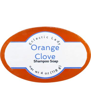 Eclectic Lady Orange Clove Shampoo Soap Bar with Pure Argan Oil Silk Protein Honey Protein and Extracts of Calendula Flower Aloe Carrageenan Sunflower - 4 oz Bar