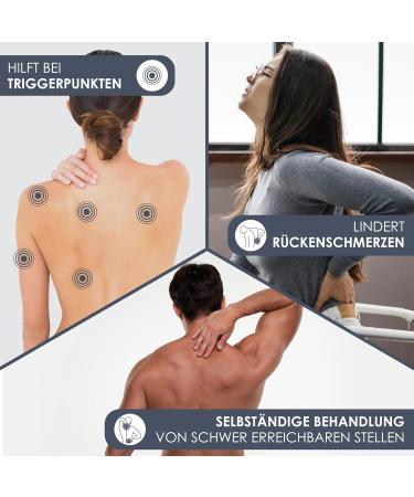 Chirogun Duo Trigger Point Presser | Suction Cup Back Massage Device for Spine Foot Neck & Sciatica Relief - Midnight Black - Buy Online on GoSupps.com