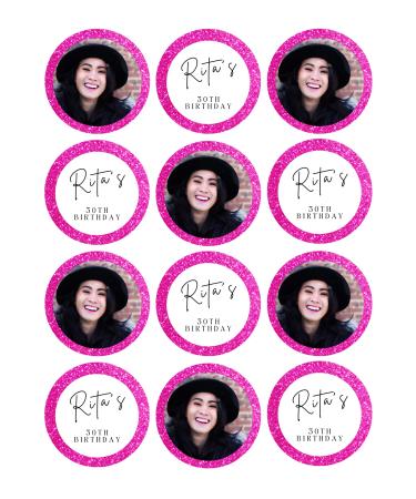 12 x 6cm personalised Pink edible Your Photo/wording cocktail drink toppers uncut ! Birthday/Hen/Anniversary Etc - Buy Online on GoSupps.com