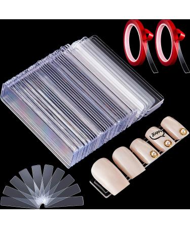 100 Pieces Transparent Nail Stand Nail Display Stand Holder Nail Boxes Packaging for Press On Nail Art Fake Nail Tips Practice Holder with 2 Rolls Double Sided Tapes for Nail Salon Home Office Supply - Buy Online on GoSupps.com