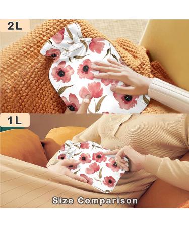 Shop Naanle 2L Hot Water Bottle - Poppy Flowers | Pain Relief for Menstrual Cramps & Heat Therapy | Large Transparent Design - Buy Online on GoSupps.com
