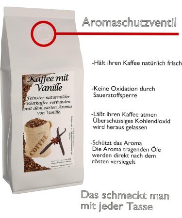 Coffee Vanilla Flavored 1000g Whole Bean - Buy Online on GoSupps.com