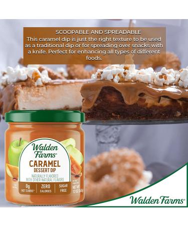 Walden Farms Caramel Dipping 12 oz Jar - Thick & Creamy  Smooth and Sweet  Vegan  Paleo and Keto Friendly  0g Net Carbs - Dessert Dip for Pretzels  Cookies  Strawberries  Pastries  Bananas and More - Buy Online on GoSupps.com