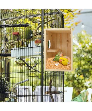 CooShou Parakeet Nest Box - Wooden Acrylic Transparent Breeding House for Lovebirds, Cockatiels, Budgies, Conures, Parrots - Buy Online on GoSupps.com