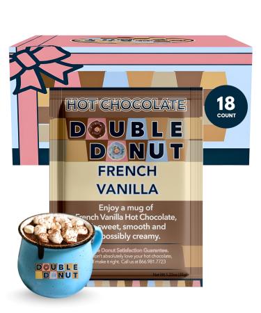 Lot de 18 paquets de chocolat chaud double donut la vanille fran aise m lange de cacao chaud aromatis la vanille fran aise