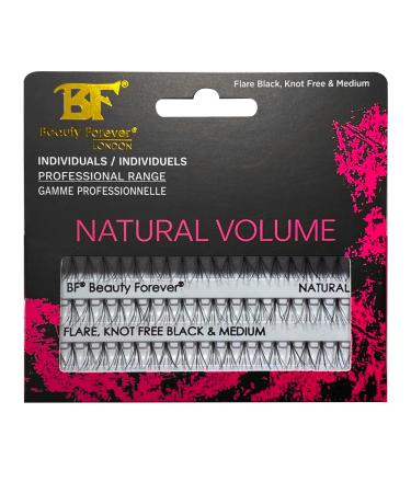 Beauty Forever Professional Individual Lashes 5 Ply Flare Black Knot Free For Natural Volume Available Sizes Short Medium & Long (BF1002-Medium)