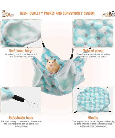 Small Pet Cage Hammock & Tunnel Set - Guinea Pig, Ferret, Rat, Chinchilla Sleeper Accessories (Green) - Buy Online on GoSupps.com