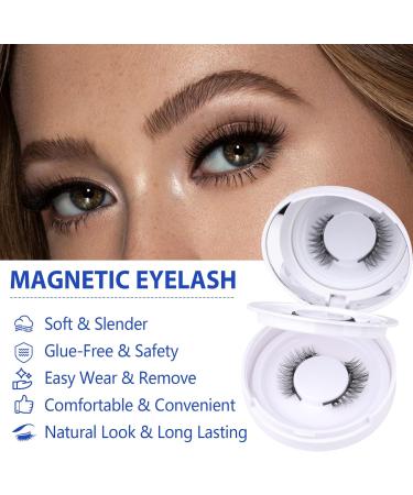 Magnetic Eyelashes without Eyeliner 12mm Magnetic Lashes Natural Look Reusable Magnetic Eyelashes Kit with Applicator Wispy False Eyelashes No Glue or Liner Needed by Geeneiya(2 Pairs) Magnetic-05CT - Buy Online on GoSupps.com