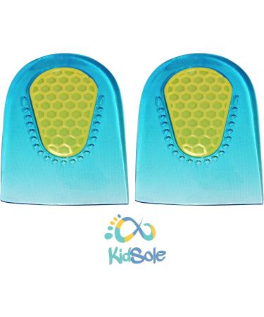KidSole Gel Heel Cups - Shock Absorbing Lightweight Inserts for Kids with Sensitive Heels, Spurs, Plantar Fasciitis, Ankle Pain - Clear (Size 0-3) - Buy Online on GoSupps.com
