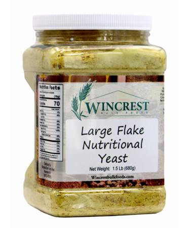 Large Nutritional Yeast Flakes - 1.5 Lb Economy Size Tub