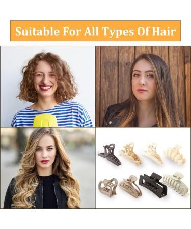 8pcs Strong Hold Hair Claw Clips for Thick Hair - Non-slip Hair Clamps for Women and Girls - Hair Decoration Assortment - Buy Online on GoSupps.com