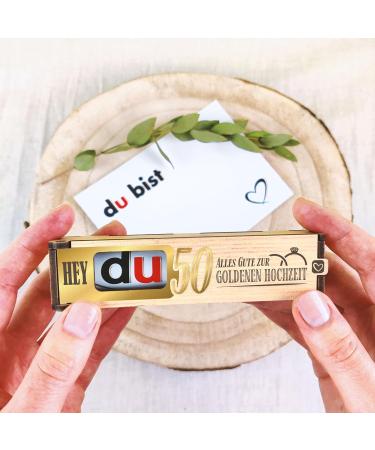 Golden Wedding Gifts - Premium Chocolate Bar Gift Box with Duplo | Unique Celebration Ideas & Decorations - Buy Online on GoSupps.com