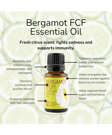Shop Rocky Mountain Oils Bergamot Essential Oil FCF - Natural Aromatherapy for Diffusers Massage Therapy & Skin Care - 15ml - Buy Online on GoSupps.com