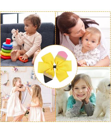 Girls Hair Bows Toddler Hair Clips - Back To School Hair Bows Clips Bow Design Non-slip And Stable Perfect for School Reunion Daily Wear Suanq Yellow - Buy Online on GoSupps.com