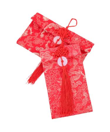 ABOOFAN 2pcs Satin Red Envelope Brocade Envelopes Chinese Wedding Envelopes Envelope Lunar New Year Envelopes Chinese Lucky Pockets Wedding Money Bag Gift Cloth Personality