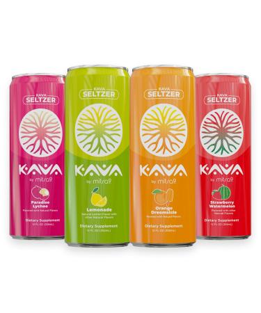 MITRA9 Botanical Beverages - Kava Drink Flavor Variety Pack With Kava Root Extract - Mood Enhancer - Plant Based - Promotes Natural Calm & Clarity (12 Fl. Oz) (4)