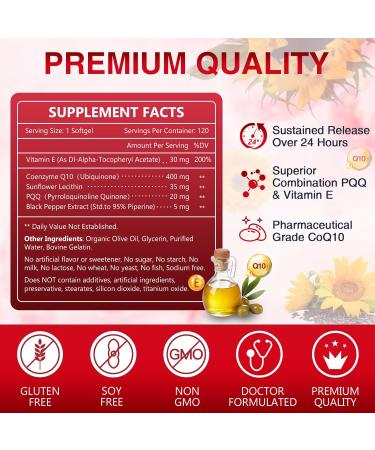 Buy NATURE TARGET CoQ10 400mg Plus PQQ & Vitamin E - High Absorption Antioxidant for Heart Health & Energy - 120 Servings - International Shipping Available - Buy Online on GoSupps.com