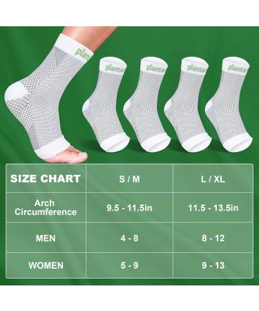 Plantarelief Neuropathy Socks for Women & Men - Compression Ankle Socks for Pain Relief & Swelling - 2 Pairs L/XL - White - Buy Online on GoSupps.com