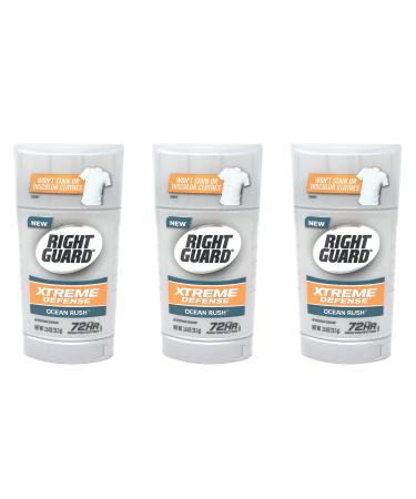 Right Guard XTreme Defense Invisible Solid Antiperspirant/Deodorant Ocean Rush 2.6 oz (Pack of 3) Fresh 2.6 Ounce (Pack of 3)