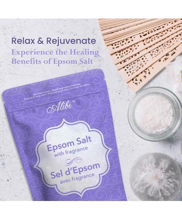 Alibi Scented Epsom Salt Bath - Honey & Lavender Epsom Salts 454G - Natural Magnesium Sulfate Crystals - Reaselable Bag 454 g (Pack of 1) - Buy Online on GoSupps.com