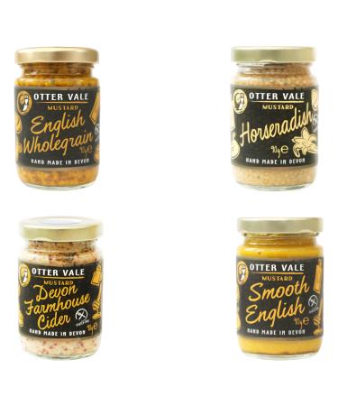 Otter Vale Mustard Pick N Mix - Choose From 4 Flavors | English Wholegrain Smooth English Devon Farmhouse Cider Horseradish | Pack of 2 X 90g