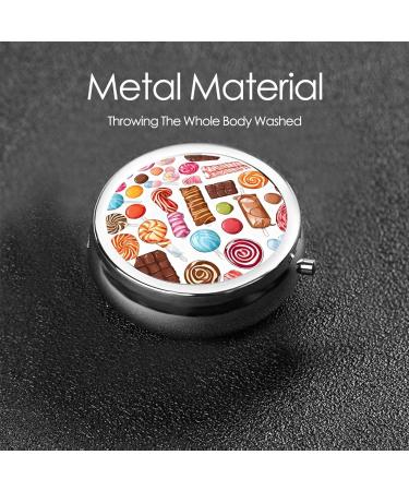 Colorful Sweet Lollipop Cupcake Donut Mini Round Pill Box | 3 Compartment Pill Organizer for Travel | Portable Medicine Case for Home & Office - Buy Online on GoSupps.com