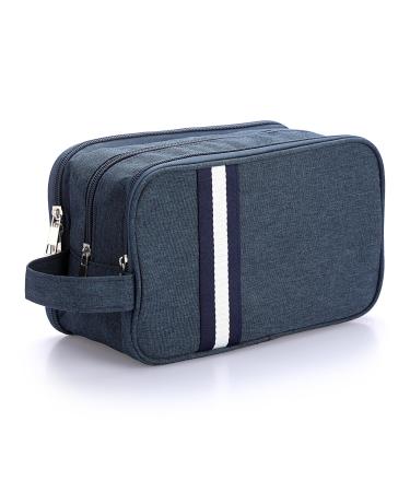 IGNPION Travel Toiletry Wash Bag Dry & Wet Separation Men Dopp Kit Bag Gym Shaving Organiser Bag with 3 Compartments (Dark Blue) - Buy Online on GoSupps.com