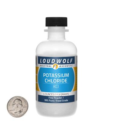 Potassium Chloride / 4 Ounce Bottle / 99% Pure Food Grade/Fine Powder