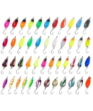 Fishing trout spoon set 46 pieces Trout Spoon trout indicator single hook set trout bait spinner fishing bait fishing accessories spiner blinker set for trout fishing spoon perch salmon pike