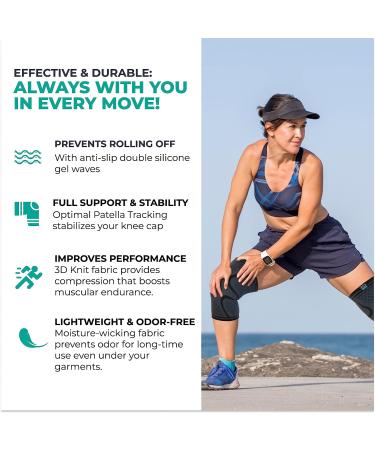 Modvel Knee Brace Set for Men & Women - 2 Pack Compression Sleeve for Knee Pain, Meniscus Tear, ACL & Arthritis Relief - Knee Support Brace - Buy Online on GoSupps.com