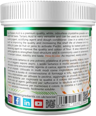 Tartaric Acid Powder 100g - Premium Quality, Vegan, Non-GMO, Gluten-Free | Recyclable Container | 1 Pack - Buy Online on GoSupps.com