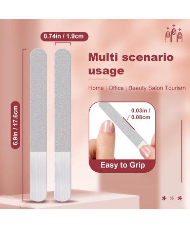 Scalewbin 6 Pieces Stainless Steel Nail File Double-Sided Diamond Nail File Metal Nail File Manicure File for Family and Travel - Buy Online on GoSupps.com