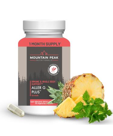 Mountain Peak Nutritionals Aller G Plus - Respiratory Sinus & Seasonal Allergy Support - w/Bromelain & Stinging Nettle - Promotes Healthy Immune Function (90 Vegetarian Capsules) 90 Count (Pack of 1)