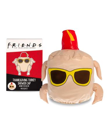 MAD BEAUTY Friends TV Show Turkey Shower Cap  Warner Bros  Throwback to 90s Thanksgiving Episode  Cap for Delightful  Nostalgic Shower Time  Keeps Hair Dry in Bath or Shower