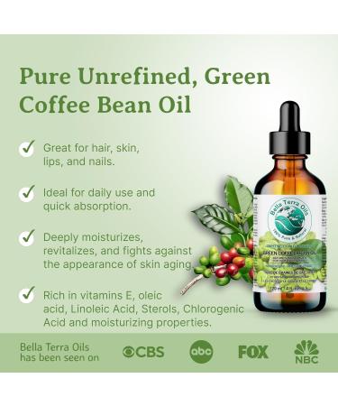 Green Coffee Bean Oil 473 ml Rich in Antioxidants Natural Moisturizer Versatile Use Bella Terra Oils  - Buy Online on GoSupps.com