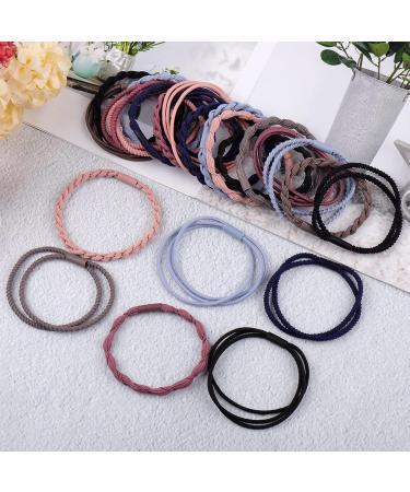 AIERSA 24 Pcs Morandi Hair Tie Bracelets - Boho Elastic Ponytail Holders for Women/Girls - No Damage Hair Elastics - Curly Hair Accessories - Buy Online on GoSupps.com