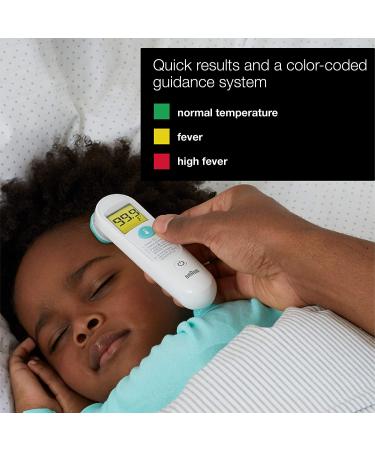 Braun TempleSwipe Digital Thermometer - Color Coded Temperature Guidance for Adults, Babies, Toddlers, and Kids - Buy Online on GoSupps.com