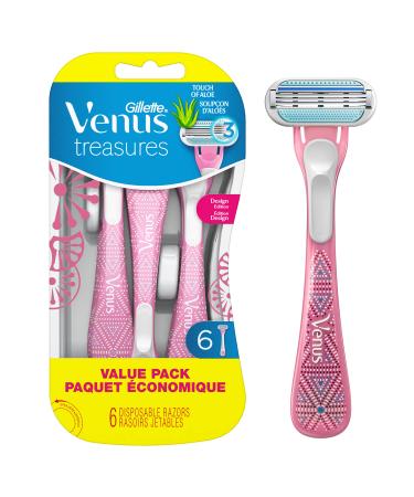 Gillette Venus Treasures Disposable Women's Razors, 6 Count 6 Razors - Buy Online on GoSupps.com