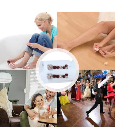 Glossy Toe Nails | Glitter Toe Nails - Sparkling Cat's Eye Glossy Fake Toe Nails Fake Toe Nails For Summer For Women Girls - Buy Online on GoSupps.com