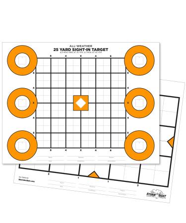 Rite in the Rain All Weather Zeroing Target, 25 and 100 Yard zeroing, 8.5" x 11", 2 Sided, 25 Pack (No. TG8511Z)